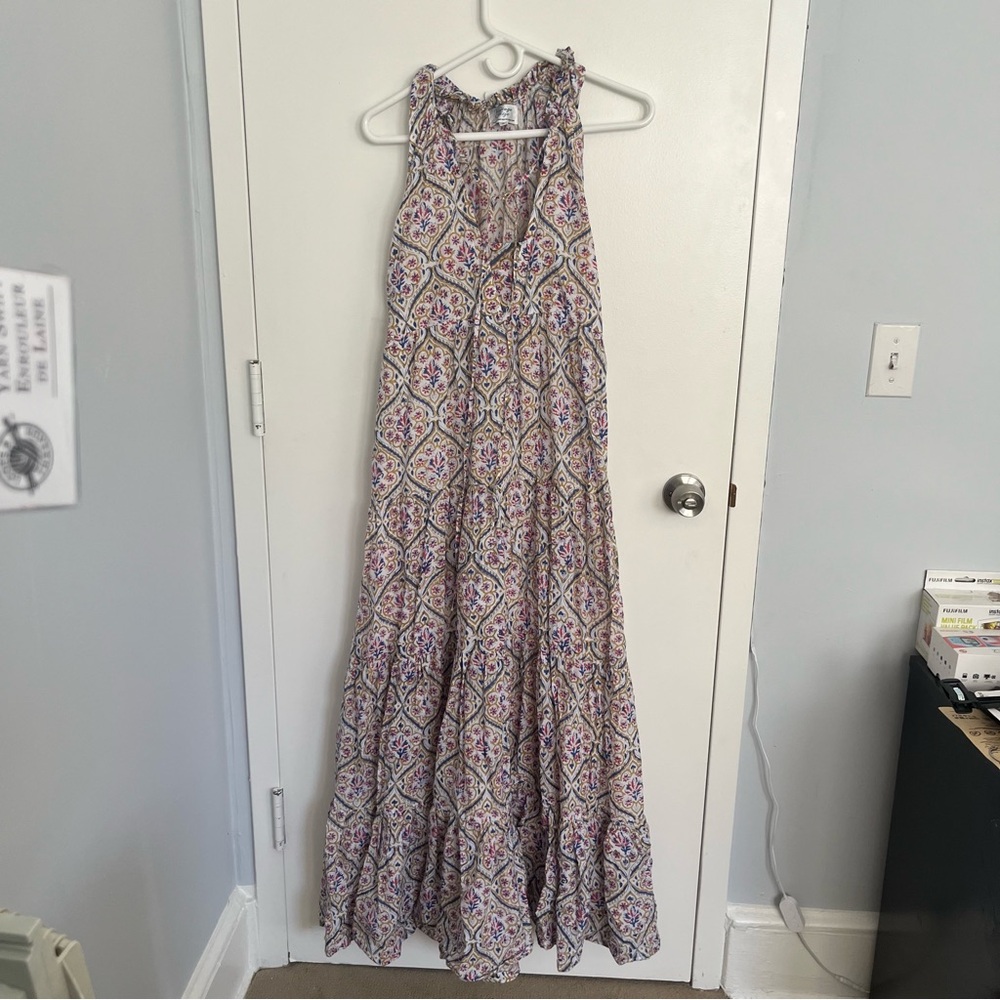 Vintage Ibiza Mosaic-Print Sleeveless Maxi Dress - Block Print